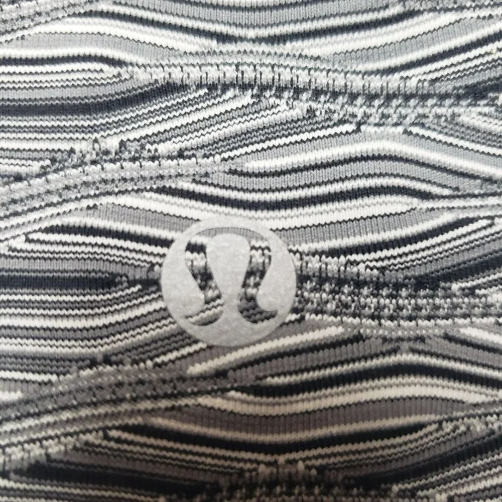 Lululemon Run Inspire Crop II Womens 6 Luxtreme Textured Wave Black Silver Spoon